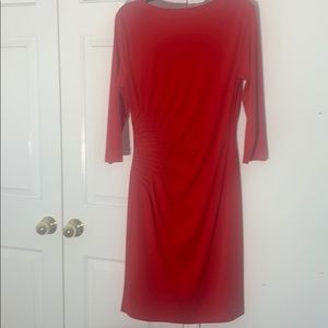 Calvin Klein Red Dress with Cinched Side Design